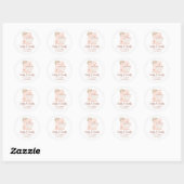 Sticker Rond Blush Rose Floral Gâteau Mixer Boulangerie Restaur (Feuille)