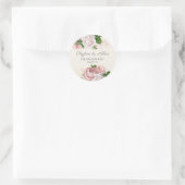 Sticker Rond Blush Rose Floral Gold Vintage (Sac)