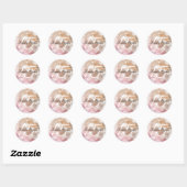 Sticker Rond Blush Rose Gold Bokeh Quinceanera (Feuille)