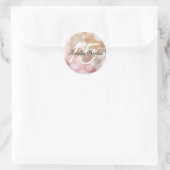 Sticker Rond Blush Rose Gold Bokeh Quinceanera (Sac)