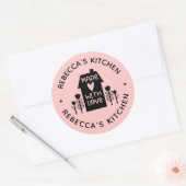 Sticker Rond Blush Rose Maison Fabriquée Avec Baguette Classiqu (Enveloppe)