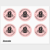 Sticker Rond Blush Rose Maison Fabriquée Avec Baguette Classiqu (Feuille)
