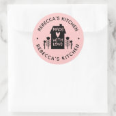 Sticker Rond Blush Rose Maison Fabriquée Avec Baguette Classiqu (Sac)