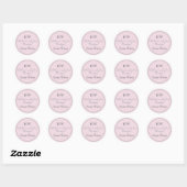 Sticker Rond Blush Rose Studio de Coiffure, Maquillage & Beauté (Feuille)