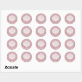 Sticker Rond Blush shell Christening baptism Thank you (Feuille)