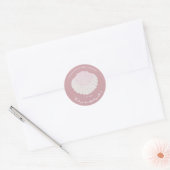 Sticker Rond Blush shell Christening baptism Thank you (Enveloppe)