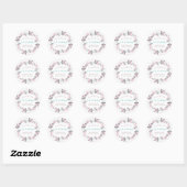 Sticker Rond blush spring fleoral wreath anniversaire merci (Feuille)