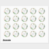 Sticker Rond Blush Spring Floral | Mariage (Feuille)