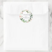 Sticker Rond Blush Spring Floral | Mariage (Sac)