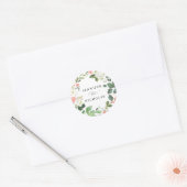 Sticker Rond Blush Spring Floral | Mariage (Enveloppe)