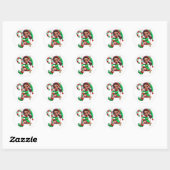 Sticker Rond BMSC Père Noël Petit Helper Elf, V3 (Feuille)