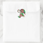 Sticker Rond BMSC Père Noël Petit Helper Elf, V3 (Sac)