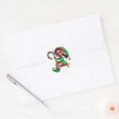 Sticker Rond BMSC Père Noël Petit Helper Elf, V3 (Enveloppe)