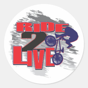 Sticker Rond BMX Biker Ride pour vivre