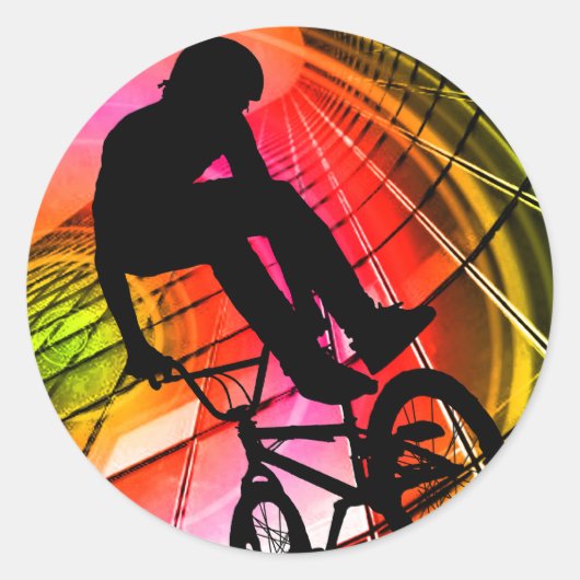 Sticker Rond BMX en lignes et cercles (Devant)