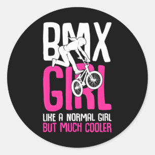 Sticker Rond BMX Girl Rider Vélo Stunt Racing Girls