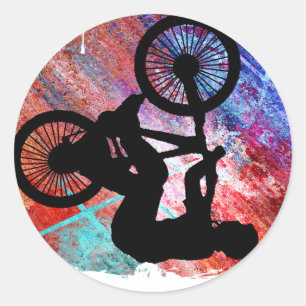 Sticker Rond BMX sur la grunge rouillée
