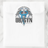 Sticker Rond BO/GYN Blue Caduceus (Sac)