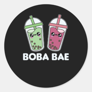 Sticker Rond Boba Bae - Bubble Tea Kawaii Boba Tea Love
