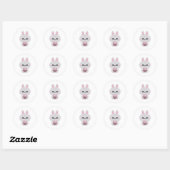 Sticker Rond Boba Bunny rose (Feuille)