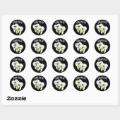 Sticker Rond Boba Teeth drôle Boba Tea Pun Dark BG (Feuille)