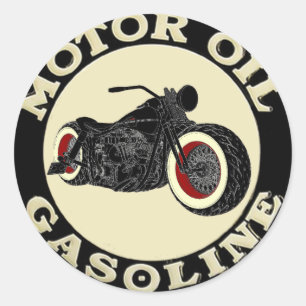 Sticker Rond - Bobber - Oil - Gasoline
