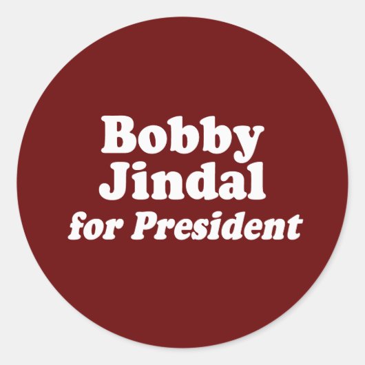 STICKER ROND BOBBY JINDAL POUR LE PRÉSIDENT 2 (Devant)