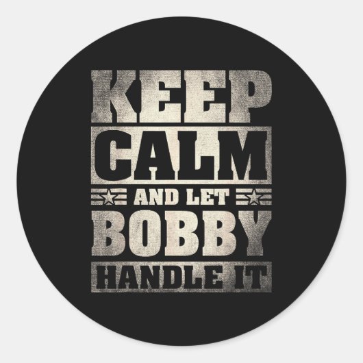 Sticker Rond Bobby Name Shirt D Bobby First Name (Devant)