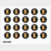 Sticker Rond Bobcat Funny Chat Bob Hair Pun Dark BG (Feuille)