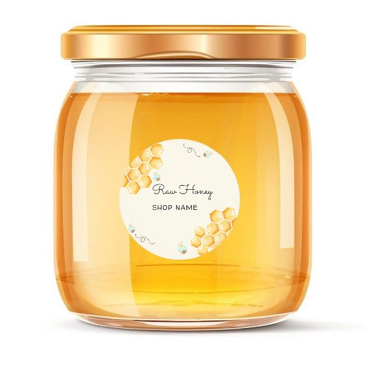 Sticker Rond Bocal apiculteur de miel