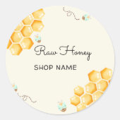 Sticker Rond Bocal apiculteur de miel (Devant)