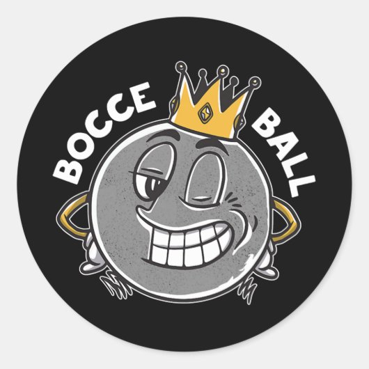 Sticker Rond Bocce Legend Saying Bocce Ball King Jack Bocci (Devant)
