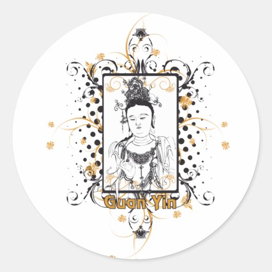 Sticker Rond Bodhisattva de Guan Yin (Devant)