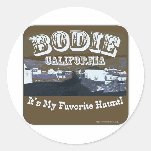 Sticker Rond Bodie hantée Californie (Devant)