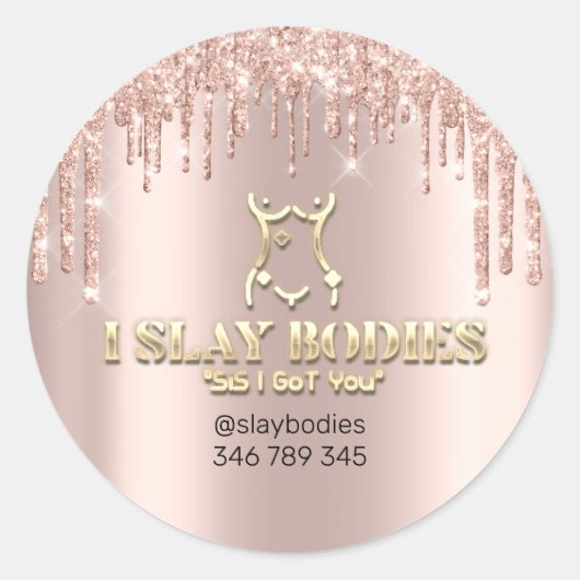 Sticker Rond Bodies à incandescence Logo Cosmétique Sculpture R (Devant)