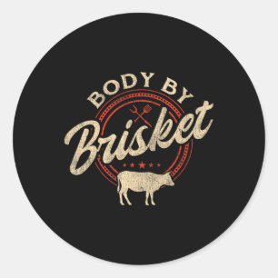 Sticker Rond Body By Brisket - Pitmaster Bbq Lover Smoker Grill