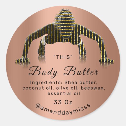 Sticker Rond Body Oil Balm Soins de conditionnement cosmétique  (Devant)
