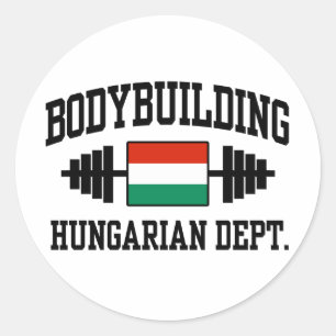 Sticker Rond Bodybuilder hongrois