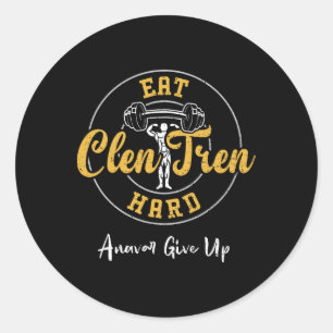 Sticker Rond Bodybuilding Eat Clen Tren Hard Anavar Abandon - G