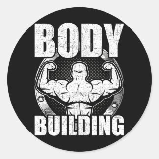 Sticker Rond Bodybuilding Poids Bodybuilder entraînement