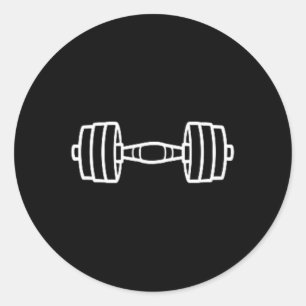 Sticker Rond Bodybuilding Sport Minimaliste Haltère Simple 1