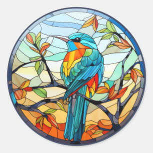 Sticker Rond Boeuf de martin-pêcheur en verre doux