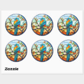 Sticker Rond Boeuf de martin-pêcheur en verre doux (Feuille)