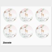 Sticker Rond Boeuf d'hiver rose rousse merci (Feuille)
