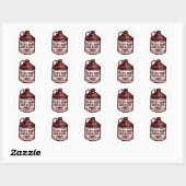 Sticker Rond Boeuf, fer et vin (Feuille)