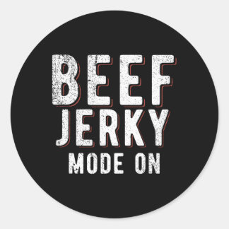 Sticker Rond Boeuf Jerky Moden Sur Boeuf Jerky