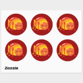 Sticker Rond Bogue à répartition (Feuille)