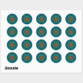 Sticker Rond Bohème Bohème Clair Mandala Chic Motif design (Feuille)