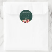 Sticker Rond Bohème Fleurs Emeraude Mariage Favoriser (Sac)