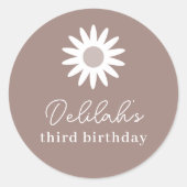 Sticker Rond Bohemian Daisy Anniversaire (Devant)